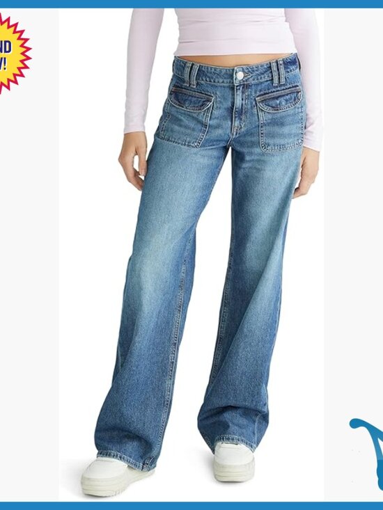 Denim - Low-Rise Baggy Wide-Leg Jeans, Recycled Cotton, 32" Inseam